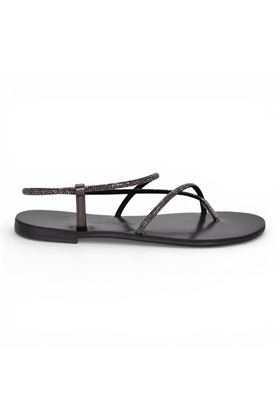 Infradito donna Nicolas Lainas in microstrass colore nero. NICOLAS LAINAS | 67TC-NERO